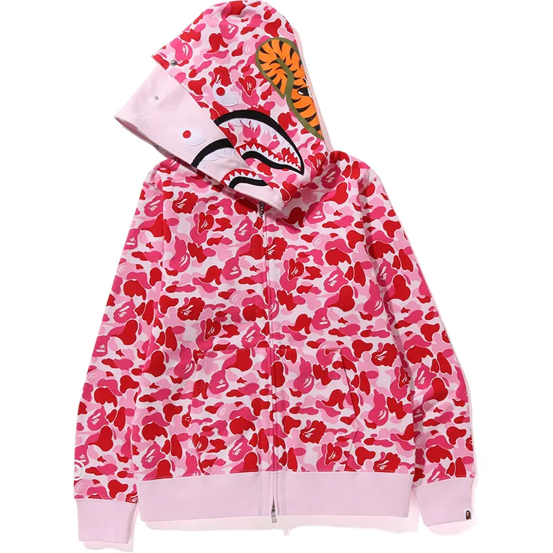 BAPE ABC Pink Camo Double Shark Full Zip Hoodie - Image 3