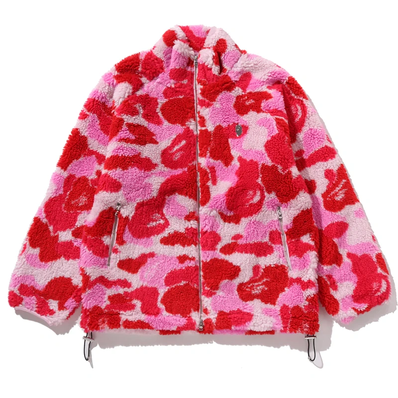 BAPE ABC Pink Camo Metal One Point Boa Jacket