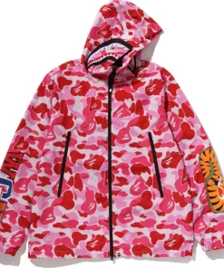 BAPE ABC Pink Camo Shark Hoodie Jacket