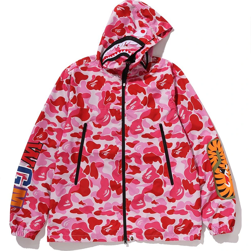 BAPE ABC Pink Camo Shark Hoodie Jacket