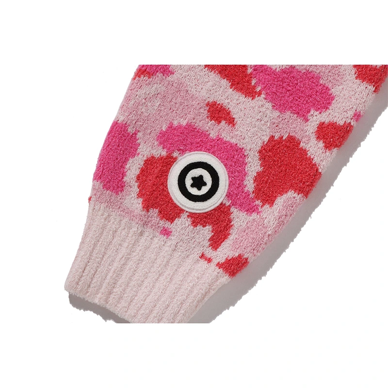 BAPE ABC Pink Camo Towel Jacquard Shark Cropped Full Zip Hoodie - Image 6