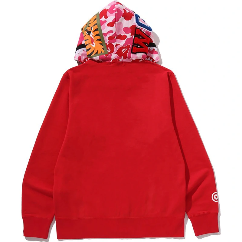 BAPE ABC Red Camo Shark Full Zip Hoodie - Image 3