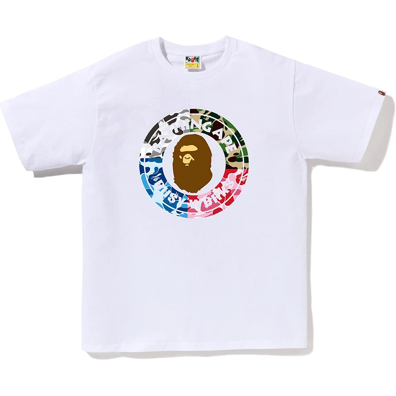 BAPE ABC White Camo Crazy Busy Works Tee