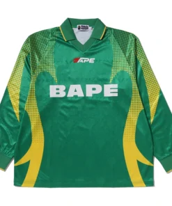 BAPE Ape Flame Monogram Jacquard Logo Relaxed Fit Football Jersey