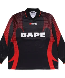 BAPE Ape Flame Monogram Jacquard Logo Green Relaxed Fit Football Jersey