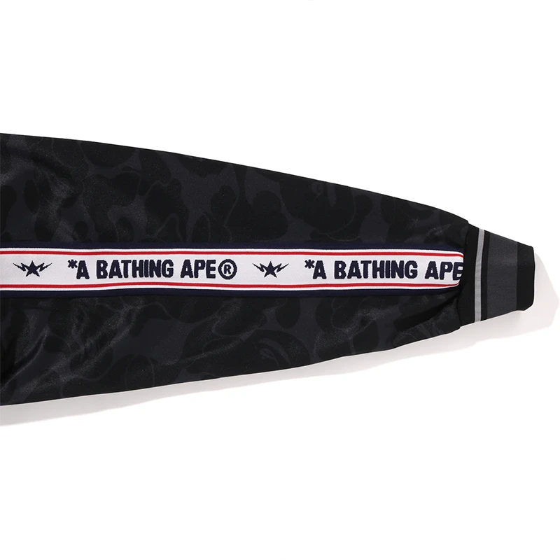 BAPE Black Mens Solid Camo Relaxed Fit Shark Full Zip Hoodie Jacket - Image 6