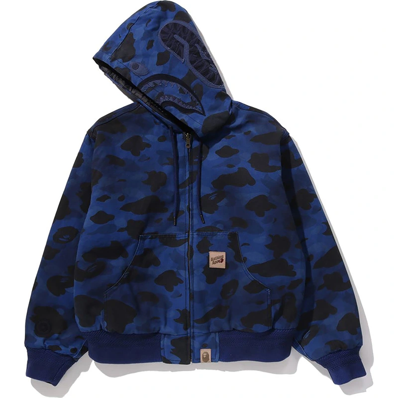 BAPE Black Solid 1st Camo Reversible Shark Zip Heavy Jacket - Image 2
