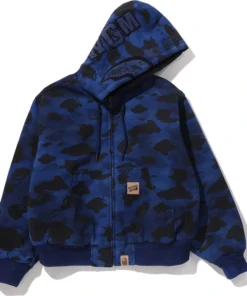 BAPE Black Solid 1st Camo Reversible Shark Zip Heavy Jacket