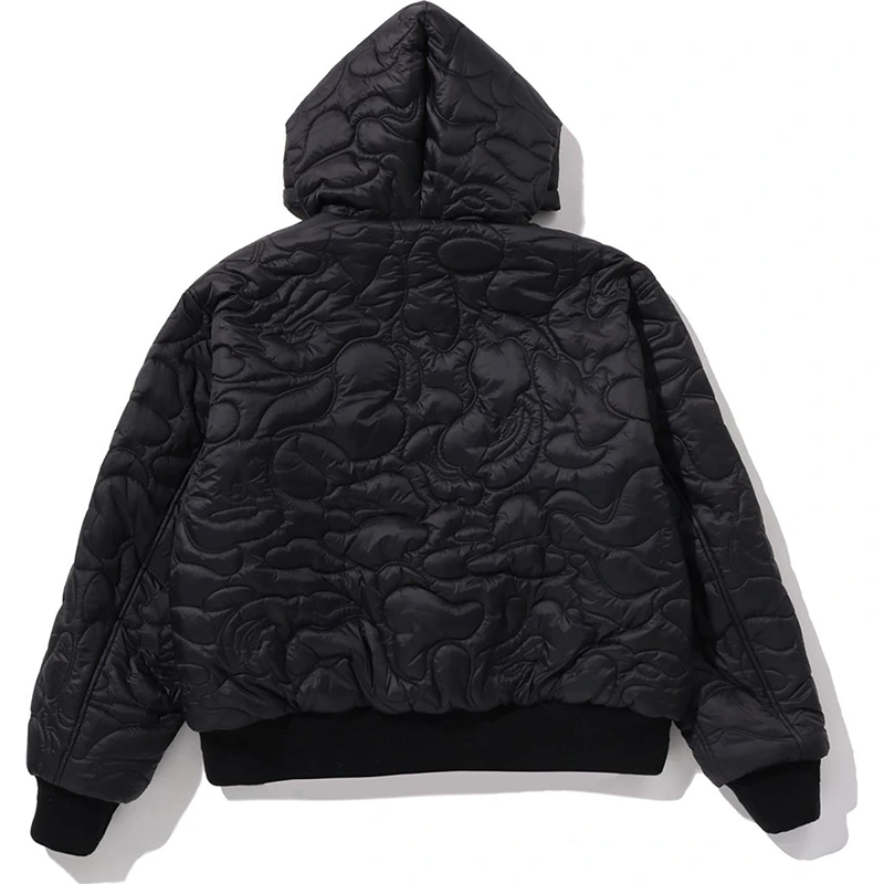 BAPE Black Solid 1st Camo Reversible Shark Zip Heavy Jacket - Image 11