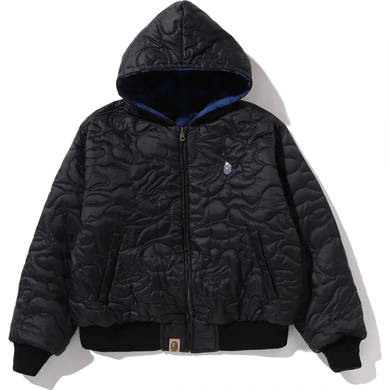 BAPE Black Solid 1st Camo Reversible Shark Zip Heavy Jacket - Image 10