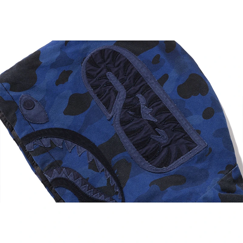 BAPE Black Solid 1st Camo Reversible Shark Zip Heavy Jacket - Image 6