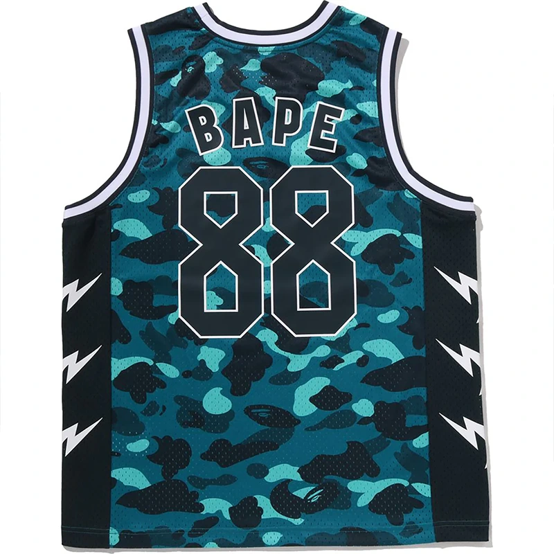 BAPE Color Green Camo Mesh Multi Logo Relaxed Fit Tank Top - Image 2