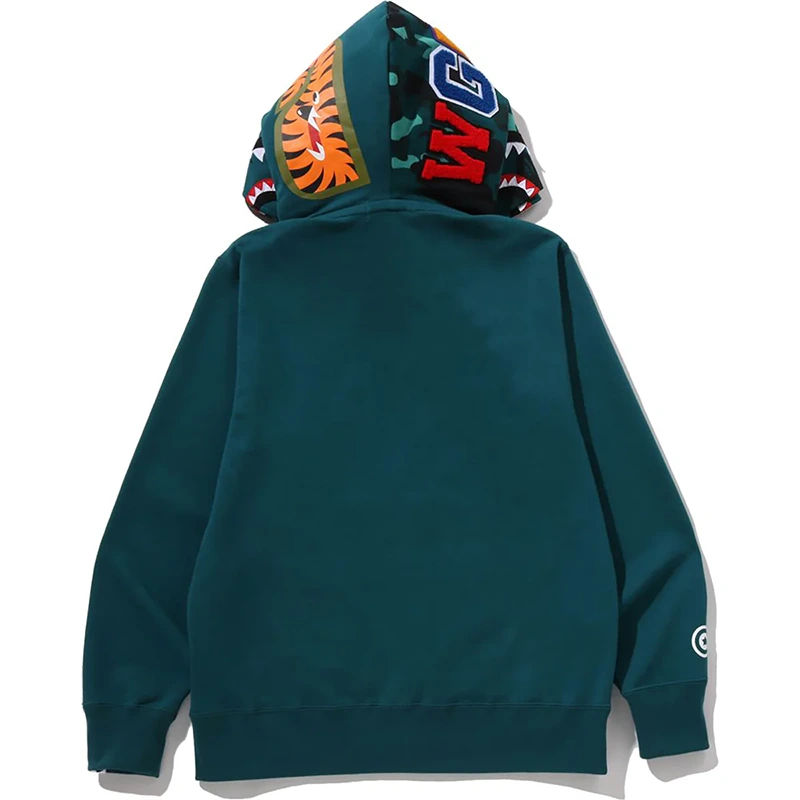 BAPE Color Green Camo Shark Full Zip Double Hoodie - Image 4