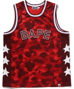 BAPE Color Red Camo Mesh Multi Logo Relaxed Fit Tank Top