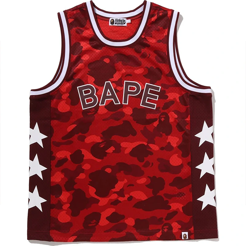 BAPE Color Red Camo Mesh Multi Logo Relaxed Fit Tank Top