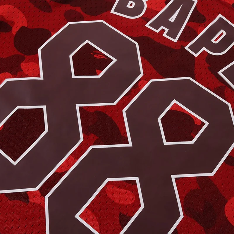 BAPE Color Red Camo Mesh Multi Logo Relaxed Fit Tank Top - Image 5