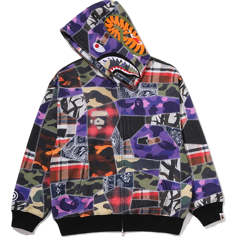 BAPE Crazy Patch Shark Full Zip Hoodie