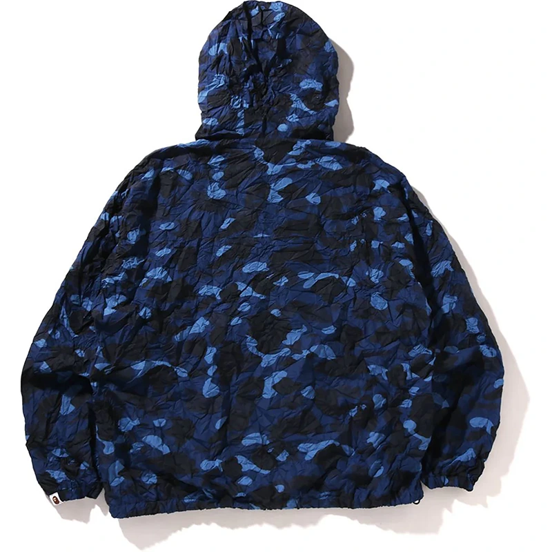 BAPE Crinkle Effect Color Camo Half Zip Hoodie Jacket - Image 2