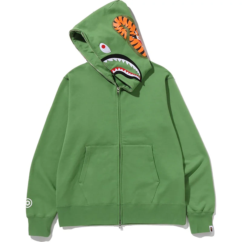 BAPE Green Shark Full Zip Hoodie - Image 2