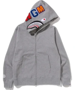 BAPE Grey Shark Full Zip Hoodie