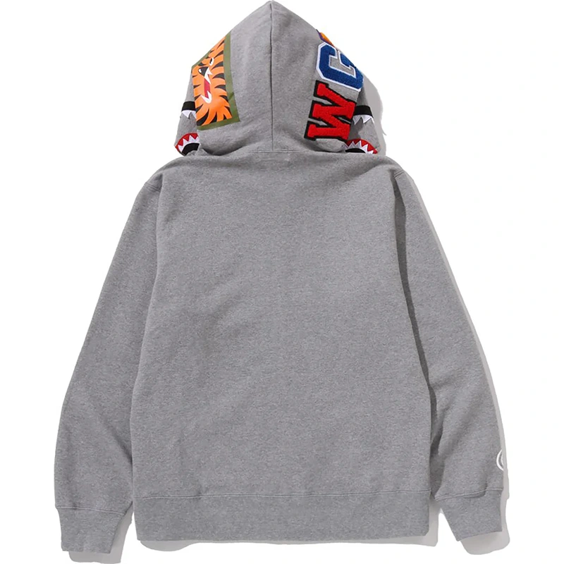 BAPE Grey Shark Full Zip Hoodie - Image 3