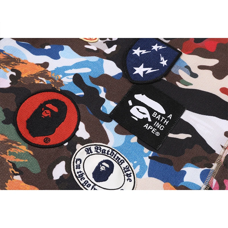 BAPE Hybrid Camo Multi Badge Shark Relaxed Fit Full Zip Hoodie - Image 6