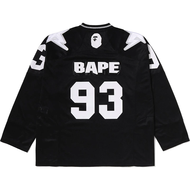 BAPE Line Camo Multi Logo Cropped Fit Football Jersey - Image 2