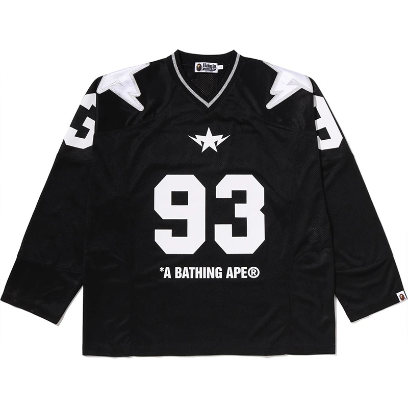 BAPE Line Camo Multi Logo Cropped Fit Football Jersey