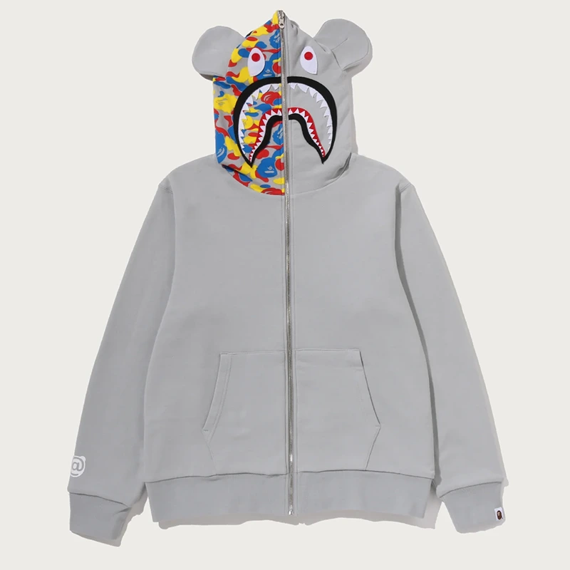 BAPE MEDICOM TOY 30TH ANNIV. BE@R Shark Full Zip Reversible Hoodie