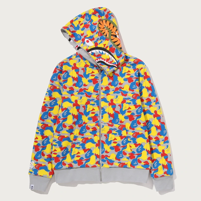 BAPE MEDICOM TOY 30TH ANNIV. BE@R Shark Full Zip Reversible Hoodie - Image 9
