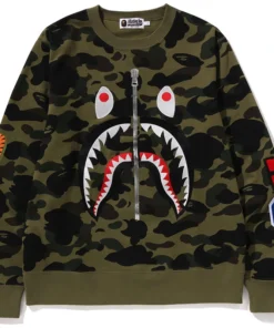 BAPE Mens 1st Camo Shark Crewneck Sweatshirt