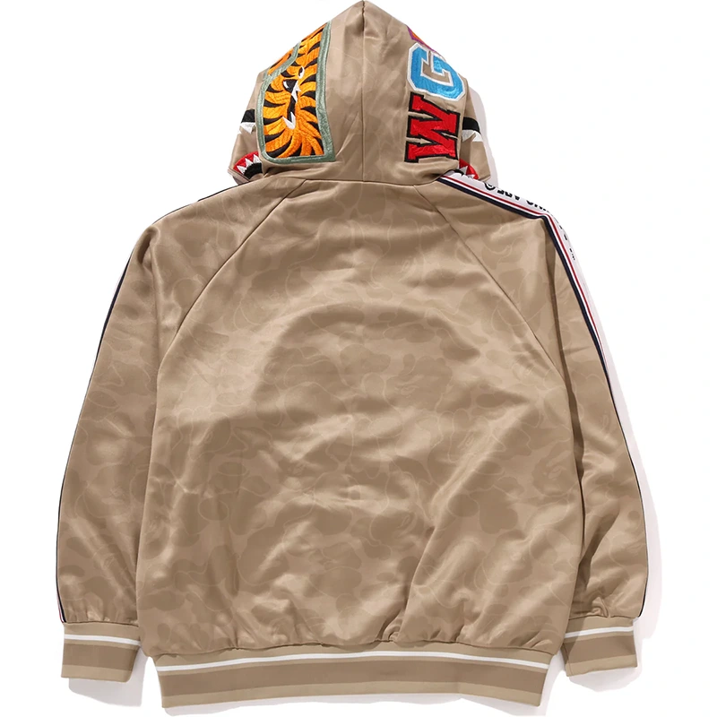 BAPE Mens Solid Camo Relaxed Fit Shark Full Zip Hoodie Jacket - Image 3