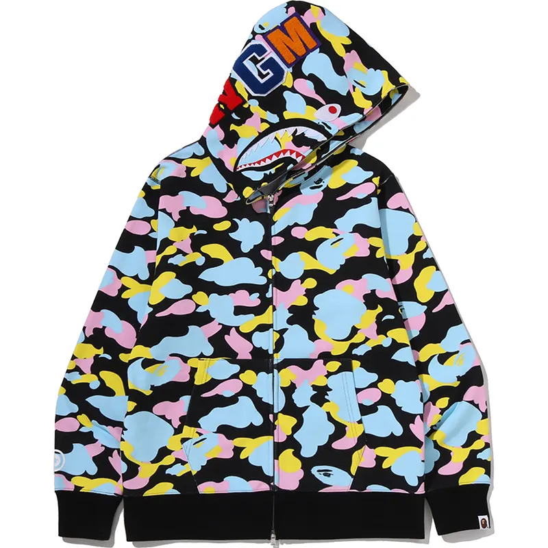 BAPE Multi Camo Shark Full Zip Hoodie - Image 2