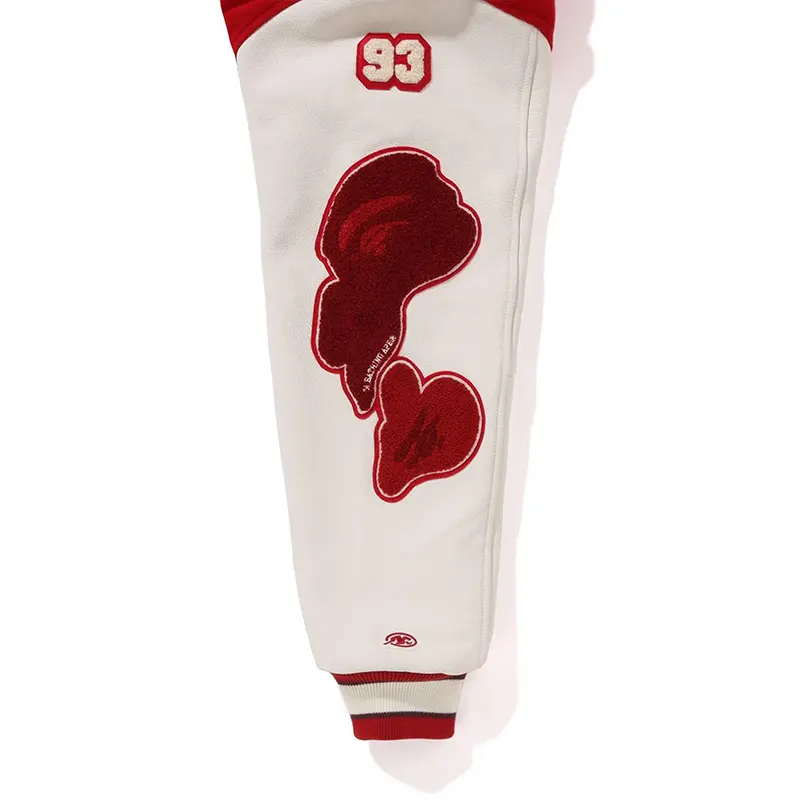 BAPE Multi Motif Red Varsity Jacket - Image 5