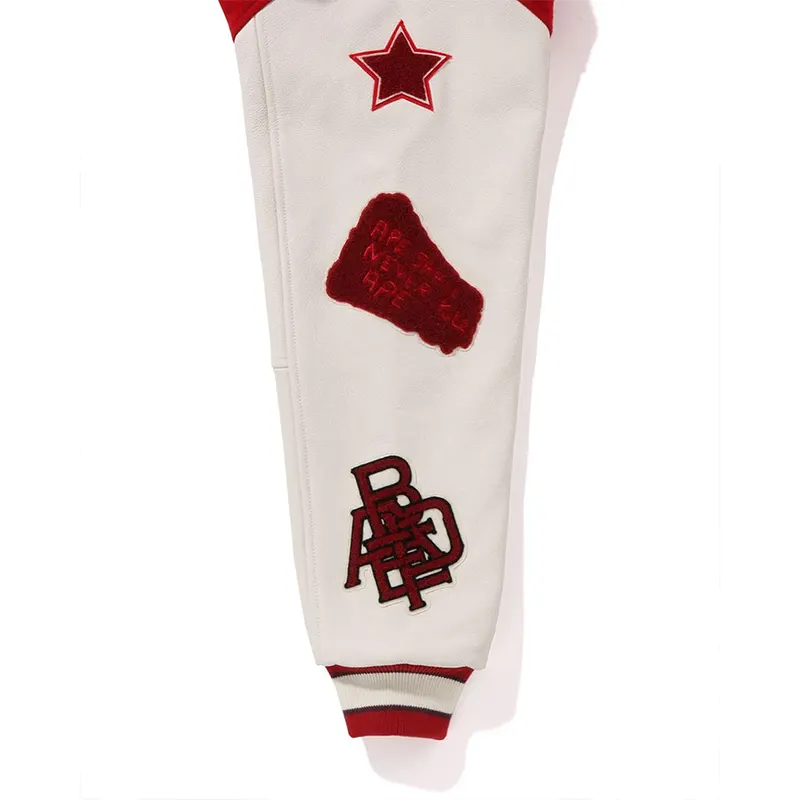 BAPE Multi Motif Red Varsity Jacket - Image 4