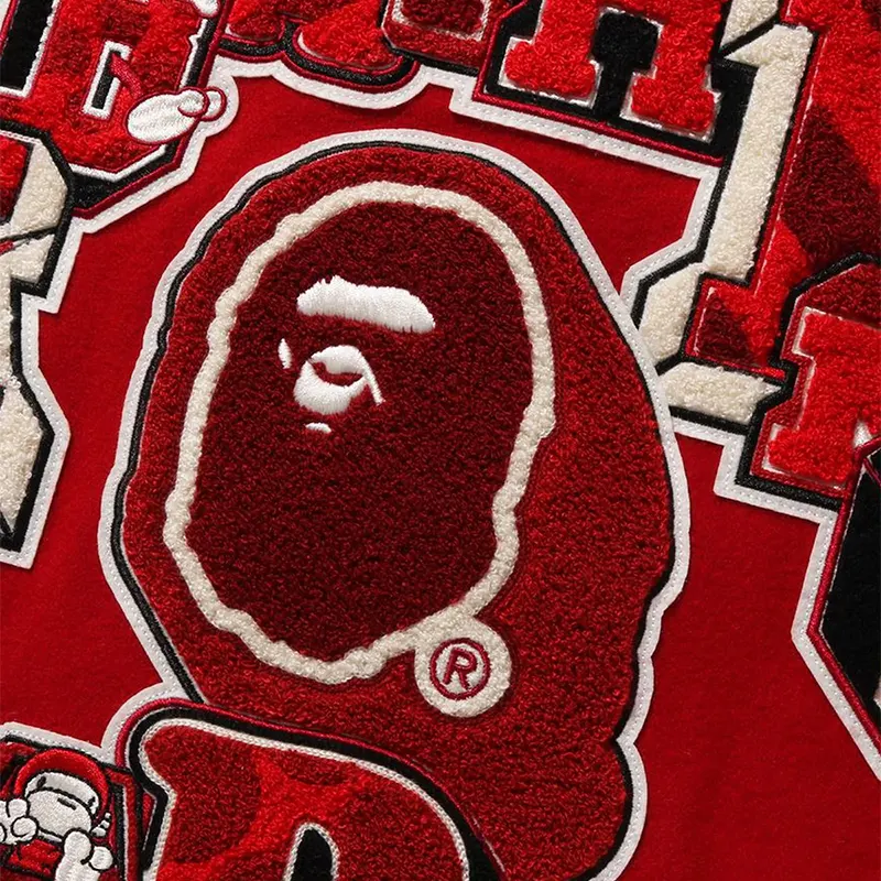 BAPE Multi Motif Red Varsity Jacket - Image 6
