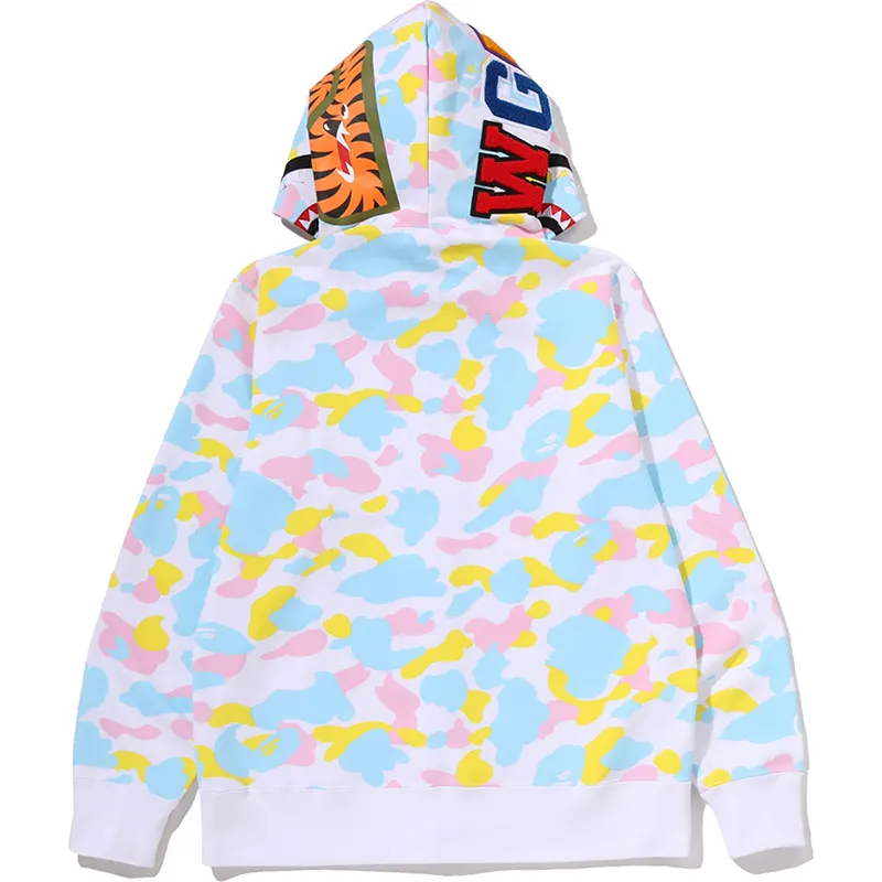 BAPE Multi White Camo Shark Full Zip Hoodie - Image 3