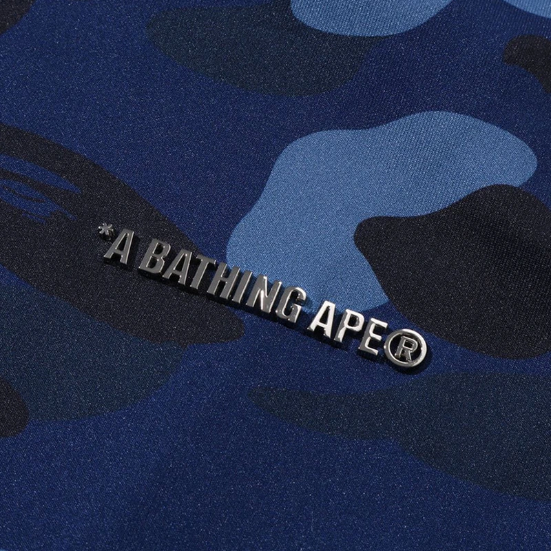 BAPE Navy Color Camo Shark Relaxed Fit Hoodie Track Jacket - Image 7
