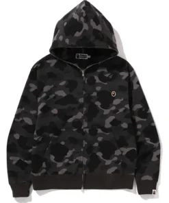 BAPE One Point Color Camo Cropped Full Zip Hoodie