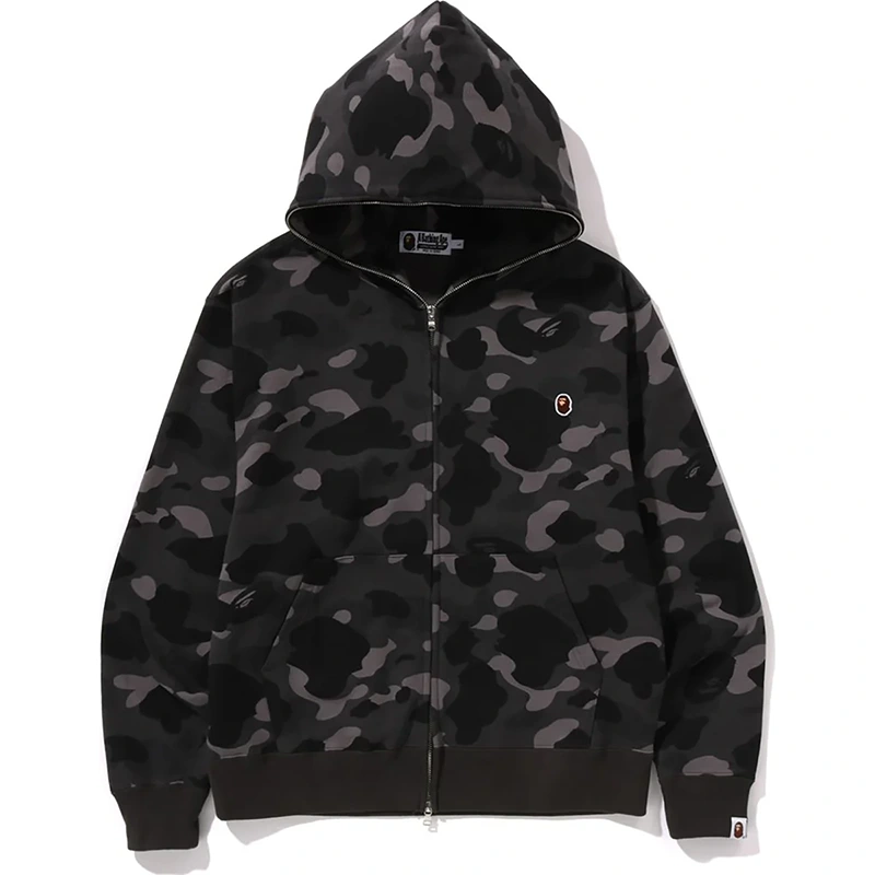 BAPE One Point Color Camo Cropped Full Zip Hoodie