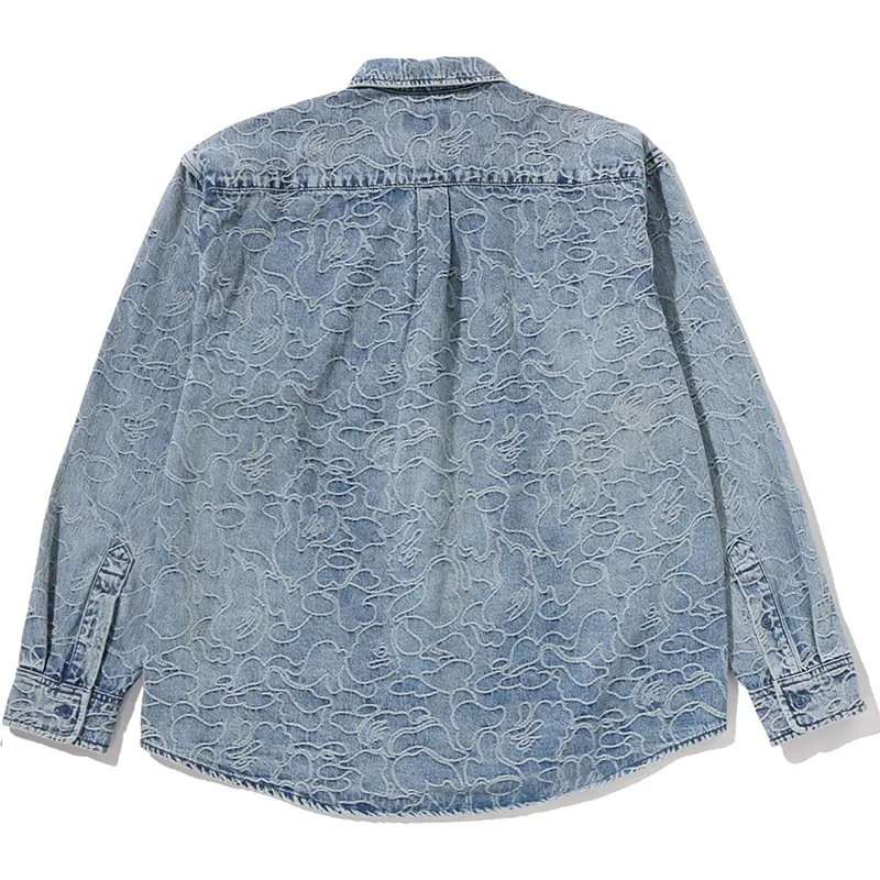 BAPE One Point Line Camo Jacquard Denim Shirt - Image 2