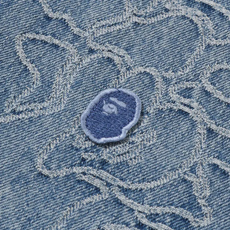 BAPE One Point Line Camo Jacquard Denim Shirt - Image 3