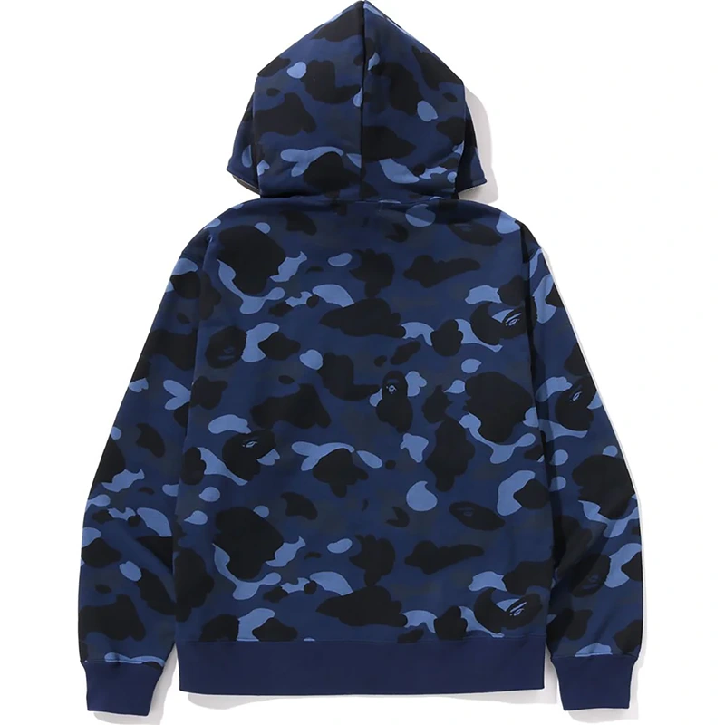 BAPE One Point Navy Color Camo Cropped Full Zip Hoodie - Image 2