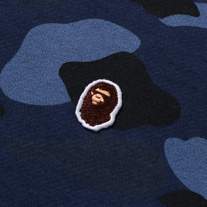 BAPE One Point Navy Color Camo Cropped Full Zip Hoodie - Image 3