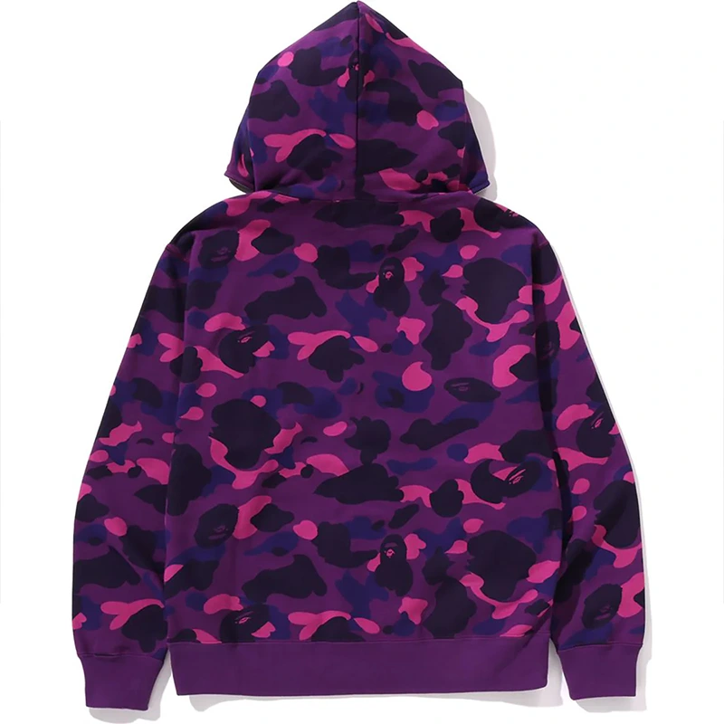 BAPE One Point Purple Color Camo Cropped Full Zip Hoodie - Image 2
