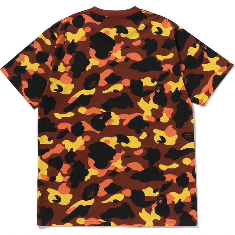 BAPE Orange 1st Camo Rhinestone Tee - Image 2