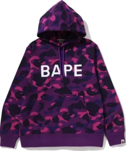BAPE Purple Color Camo Pullover Hoodie