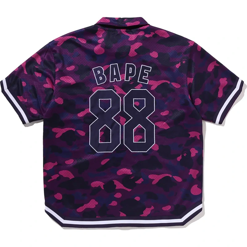 BAPE Purple Color Camo Warm Up Shirt - Image 2