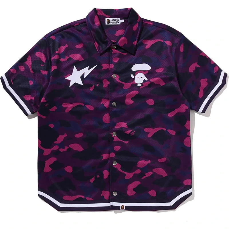 BAPE Purple Color Camo Warm Up Shirt