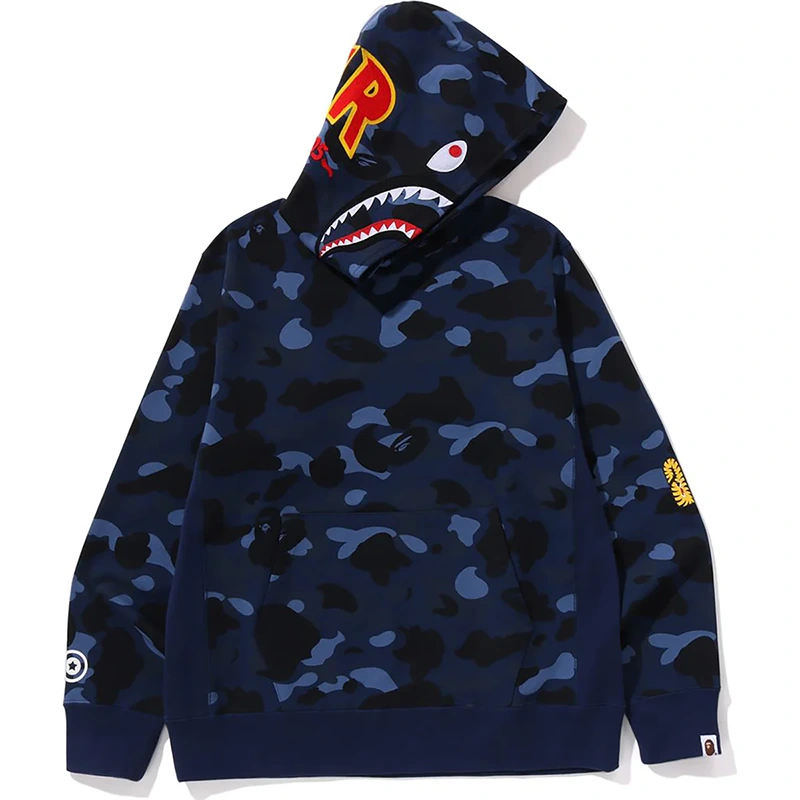 BAPE Red Color Camo 2nd Shark Pullover Hoodie - Image 2